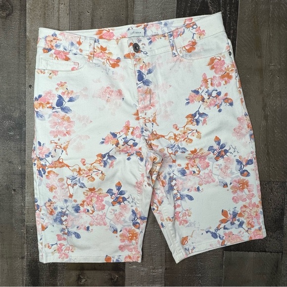 J. Jill White and Pink Denim Shorts size 8 - Picture 1 of 11
